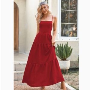 Red, backless, maxi dress. Worn once. Great condition